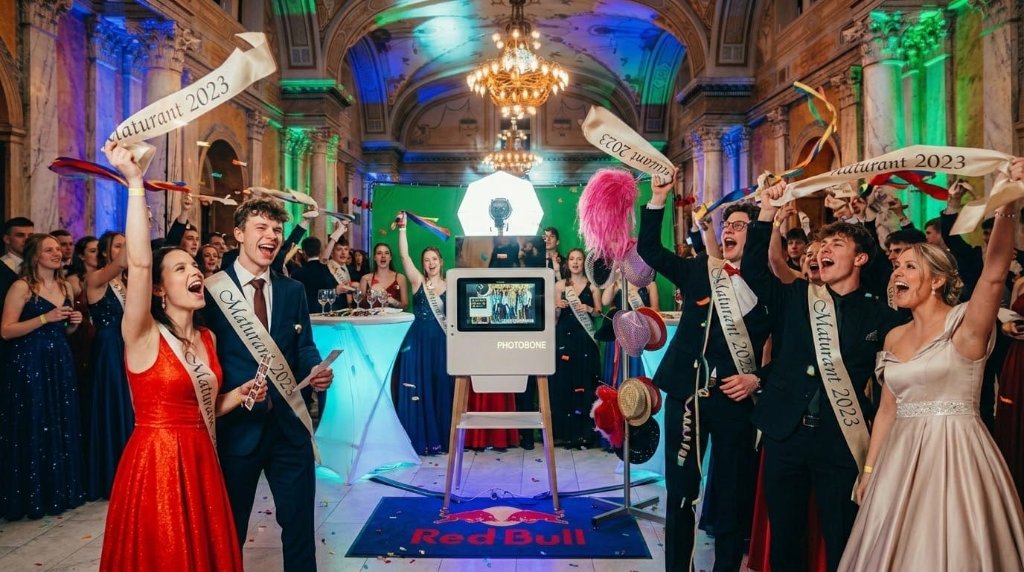 Fotokoutek na maturitním plese s rekvizitami a okamžitým tiskem fotek
